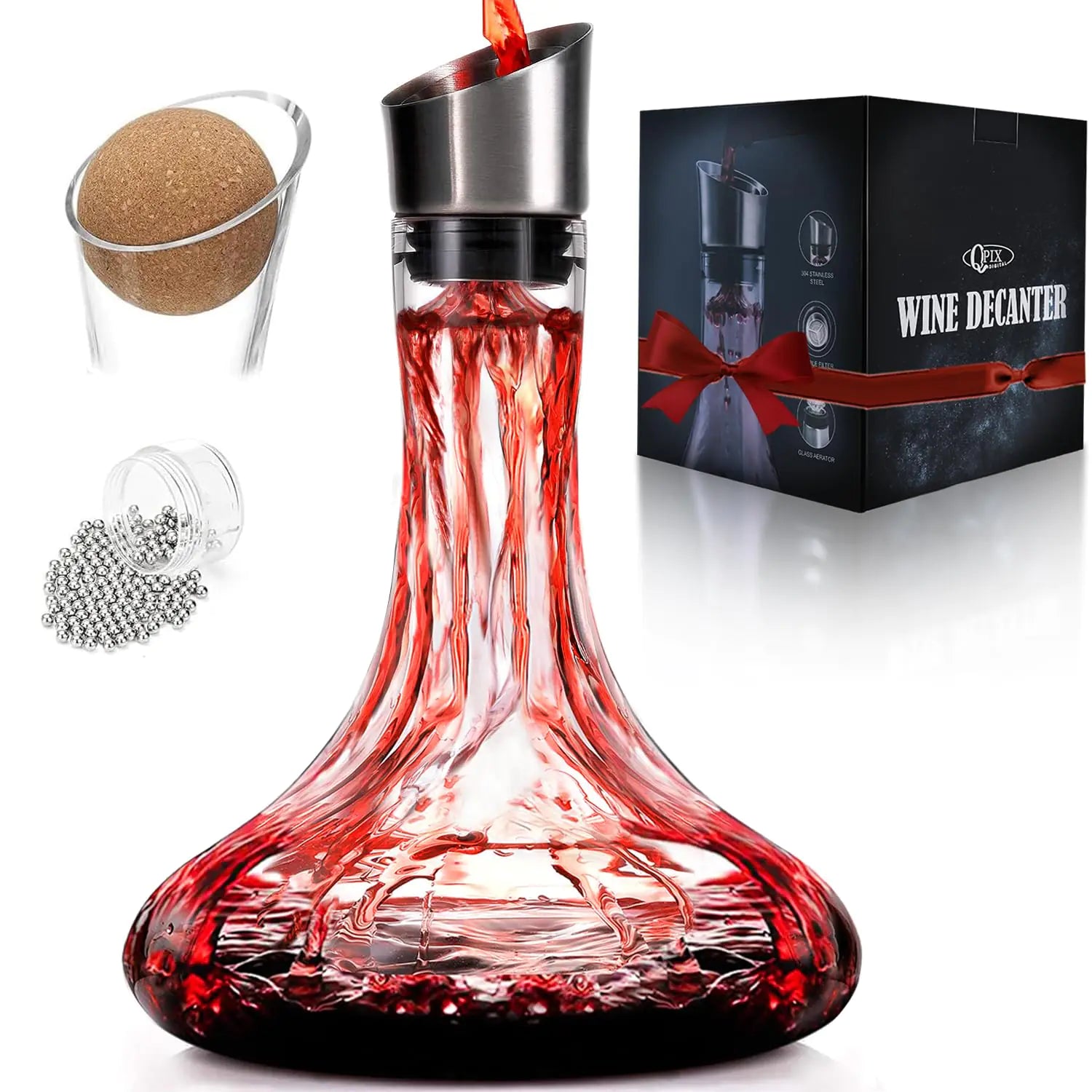 Elegant Crystal Wine Decanter with Integrated Aerator