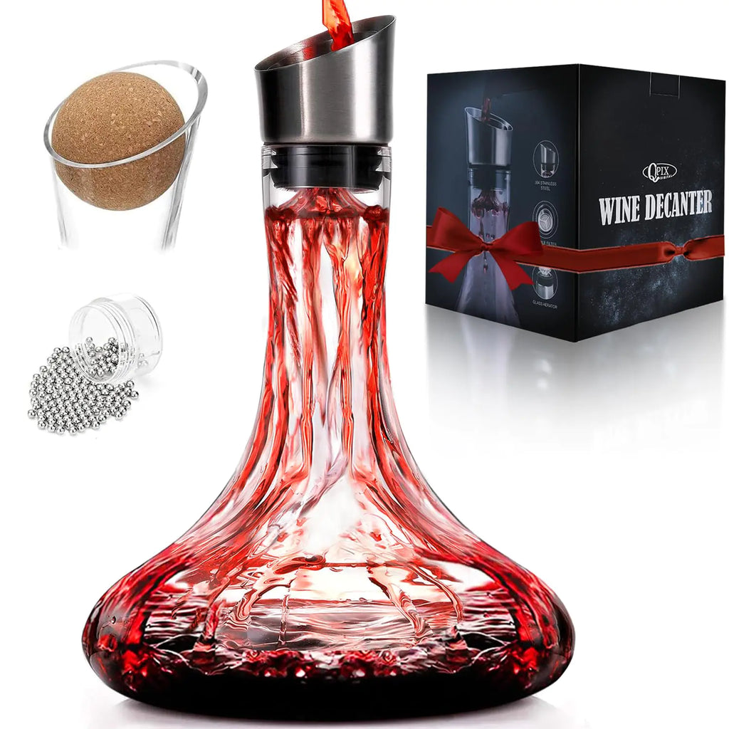 Elegant Crystal Wine Decanter with Integrated Aerator